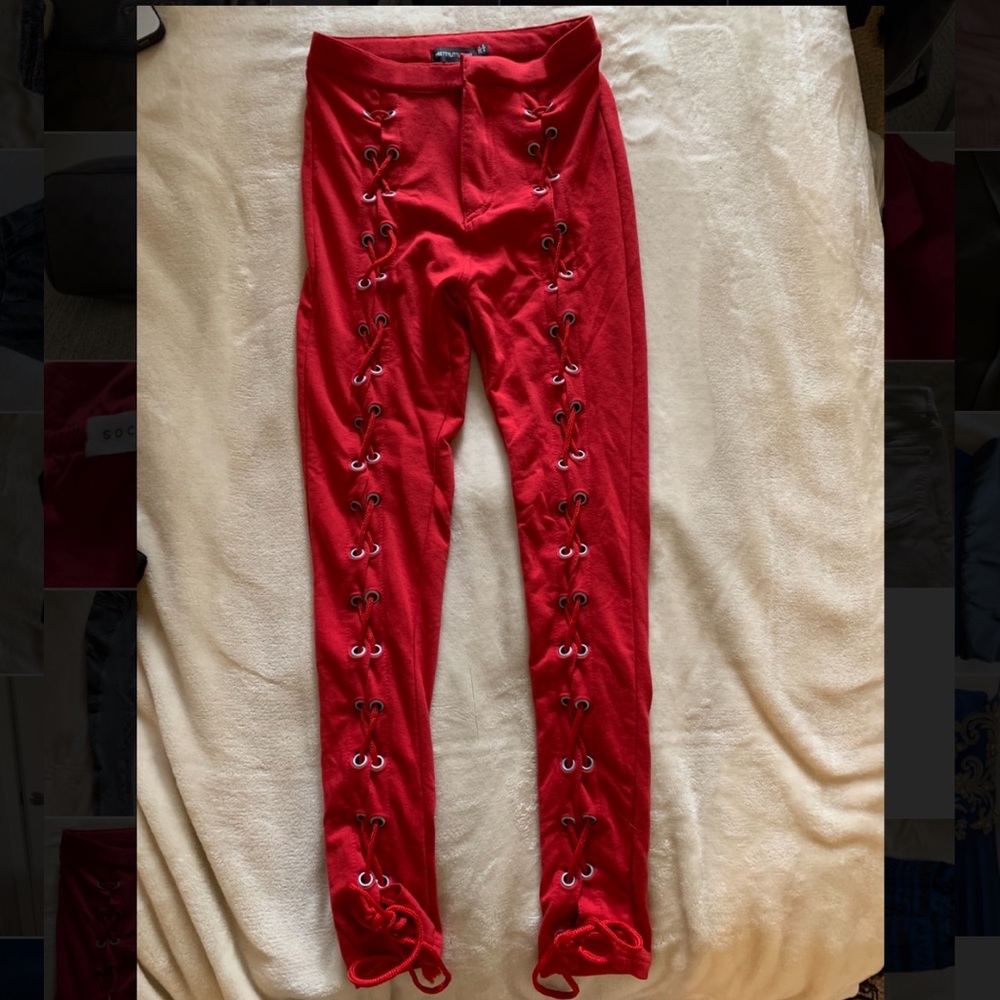 Pretty Little Thing Red Leggings